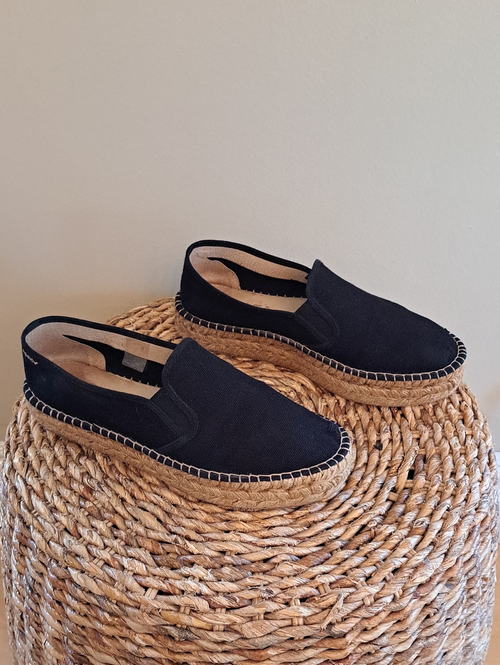 Viscata Barcelona Womens Vacation Black Canvas Espadrille Loafers EU40/US9.5